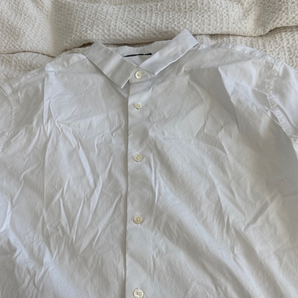 Vince Crisp White Stretch/ Cotton Dress Shirt